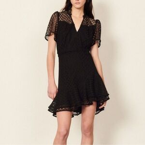 SANDRO Elegant Black Lace NADIA Dress 36